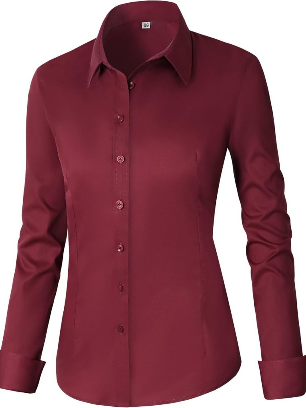 Womens Cotton Button Down Shirts for Women Fitted Long Sleeve Formal Dress Shirt